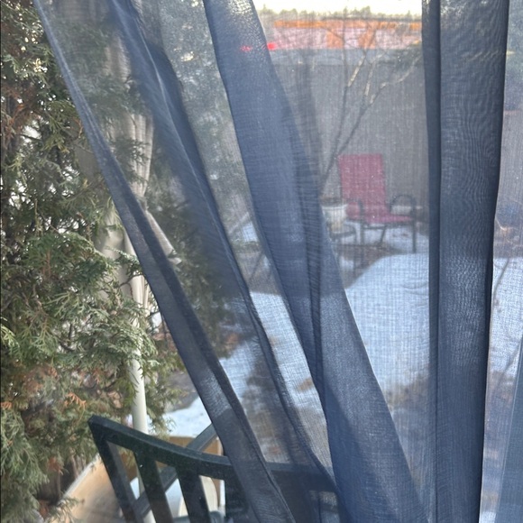 Elegant Blue Sheer Curtain Panel 4 pieces - Picture 2 of 8